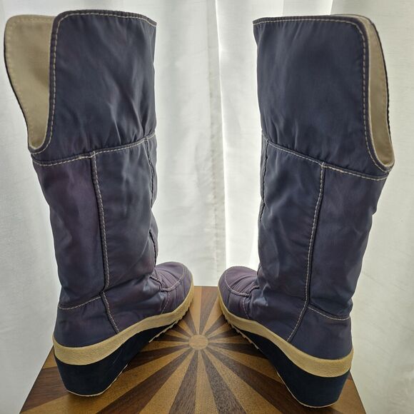Nordica True Vintage 70s Womens Size 7 Blue Fur Lined Tall Ski Snow Winter Boots - Picture 11 of 16